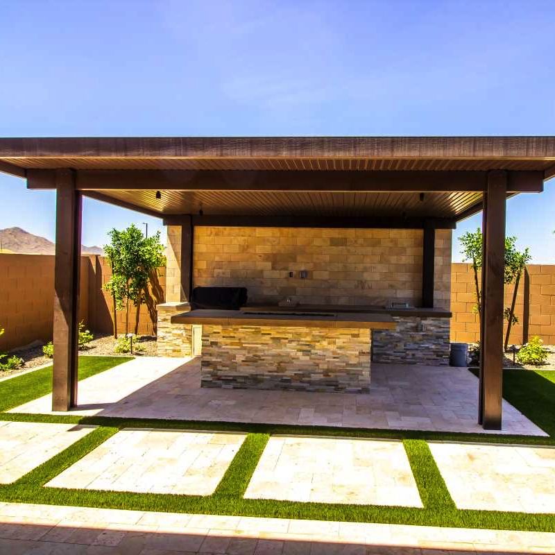 An Outdoor Deck with a Cover